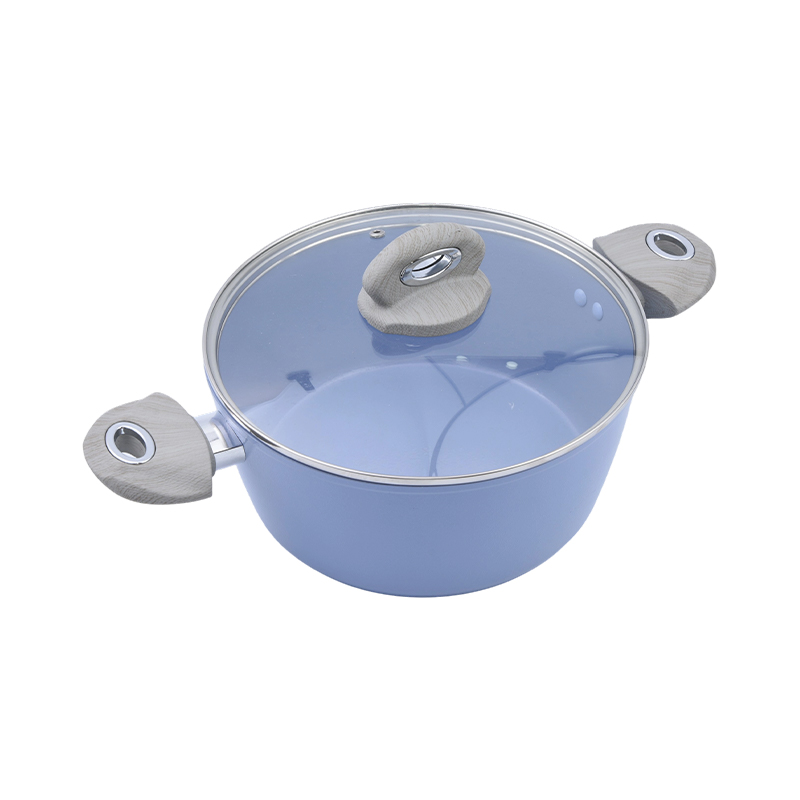 Schmortopf aus geschmiedetem Aluminium mit blauer Keramikbeschichtung