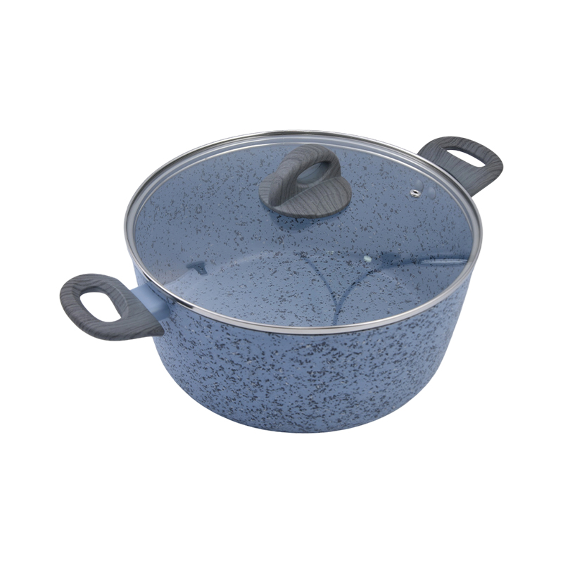 Kasserolle aus Aluminiumdruckguss mit cremefarbener Keramik