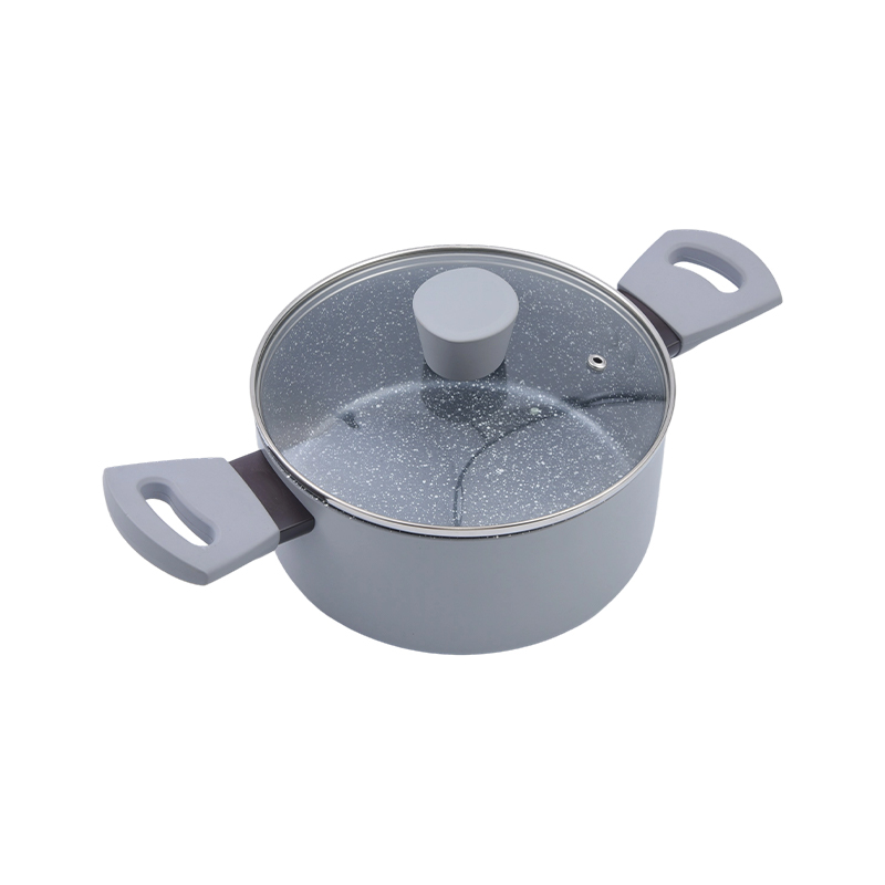 Kasserolle aus gepresstem Aluminium, grauer Marmor