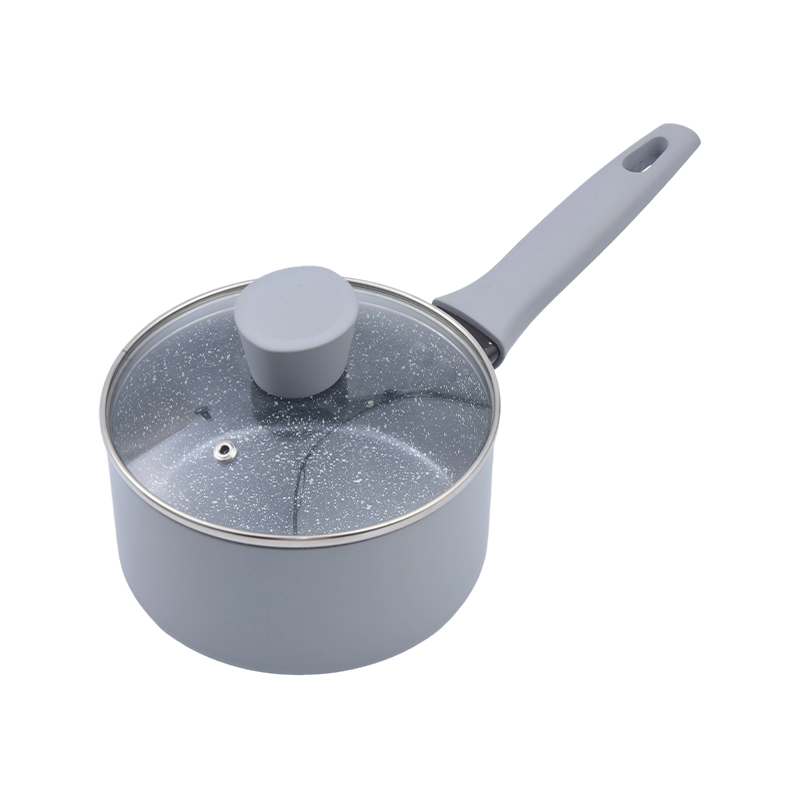 Saucenpfanne aus gepresstem Aluminium, cremefarbener Marmor