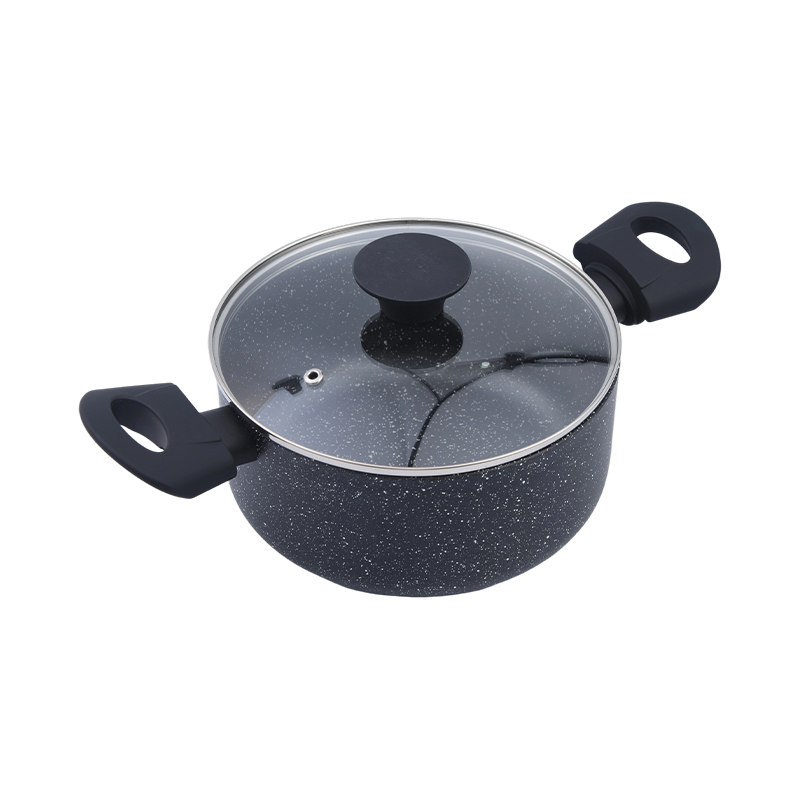 Kasserolle aus gepresstem Aluminium, schwarzer Marmor