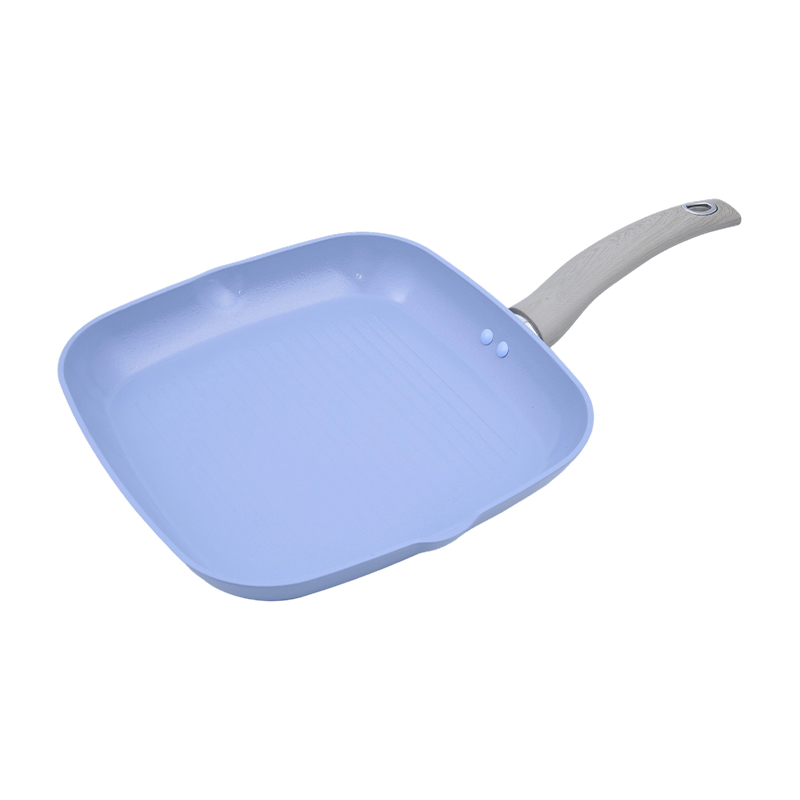 Grillpfanne aus geschmiedetem Aluminium mit blauer Keramikbeschichtung