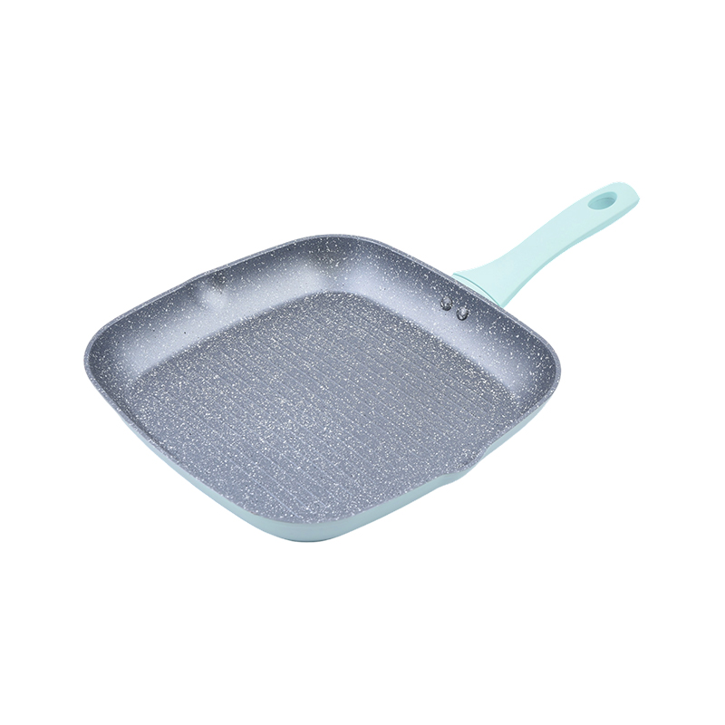 Grillpfanne aus geschmiedetem Aluminium mit grauem Marmor