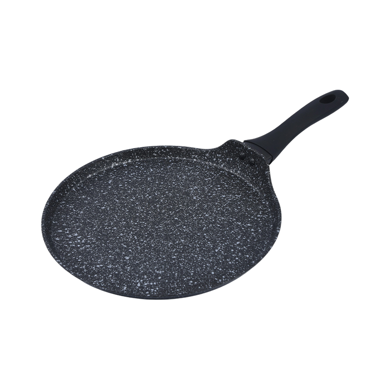 Pfannkuchenpfanne aus geschmiedetem Aluminium mit schwarzem Marmor
